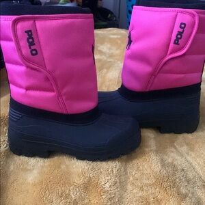 Ralph Lauren Pink and Black Boots